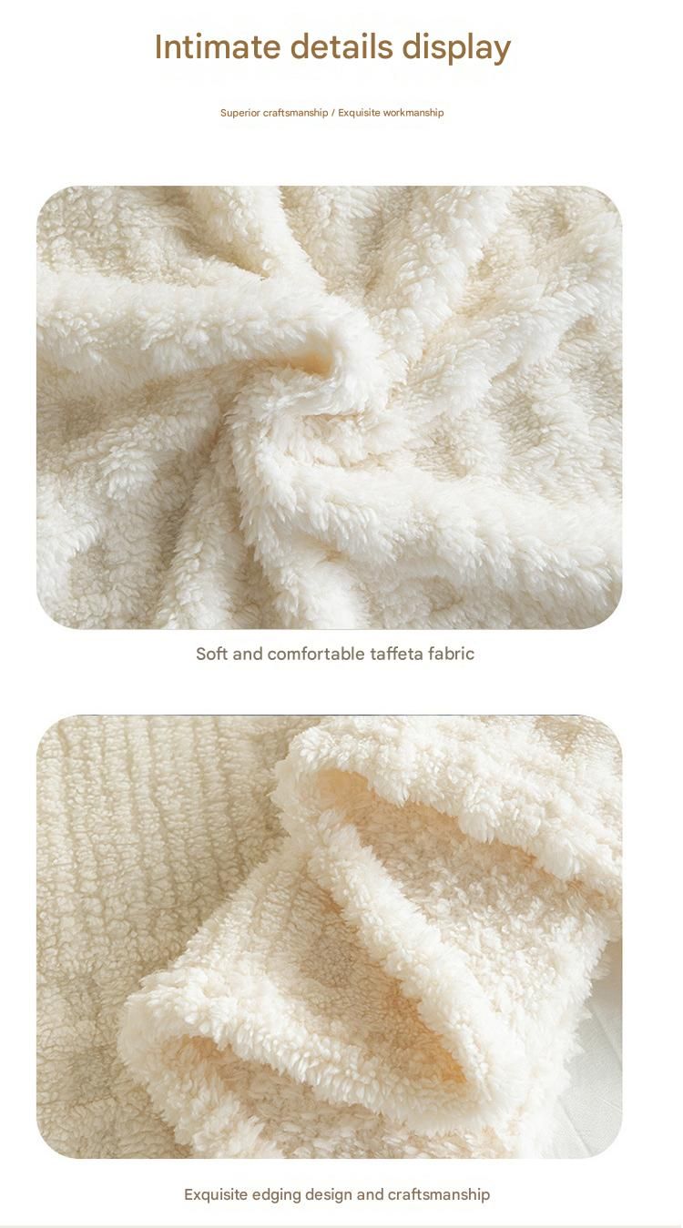 Blue-gray 150*200cm Thickened Double-Sided Plush Waffle Weave Throw Blanket - Anti-Static Taffeta Velvet & Flannel Fleece - Warm, Soft, Non-Shedding Blanket for Winter, Sofa, Bed & Office