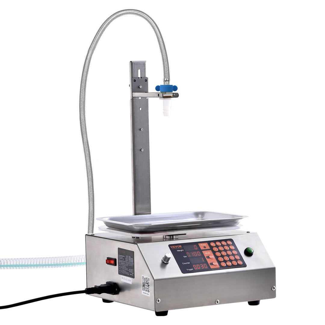 Liquid Filling Machine, 30-15000 g Weighing Capacity, Automatic Bottle Filler Machine Bottling Machine Digital Control for Milk, Water, Oil, Wine, Beverage, Detergent, Shampoo (Single Nozzle)