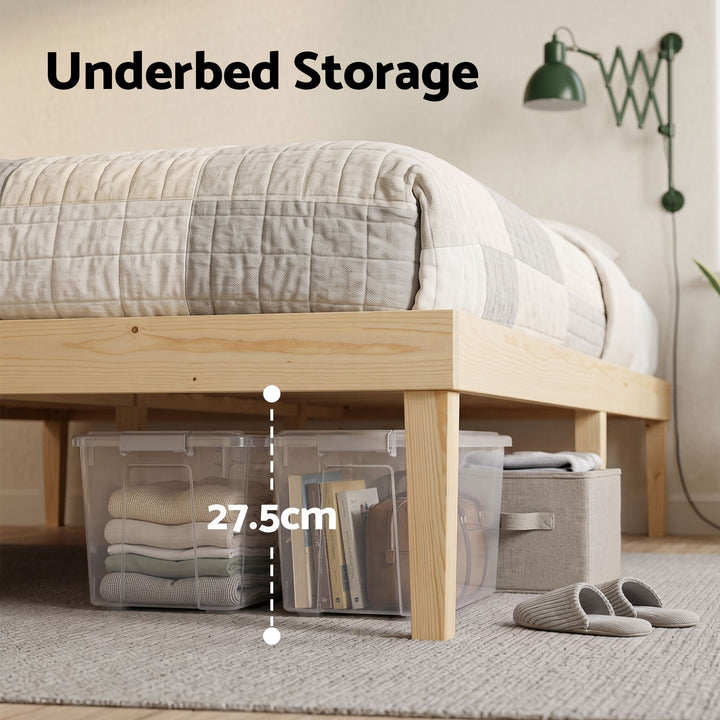 Artiss Bed Frame Double Size Wooden Base Platform Timber Pine BRUNO