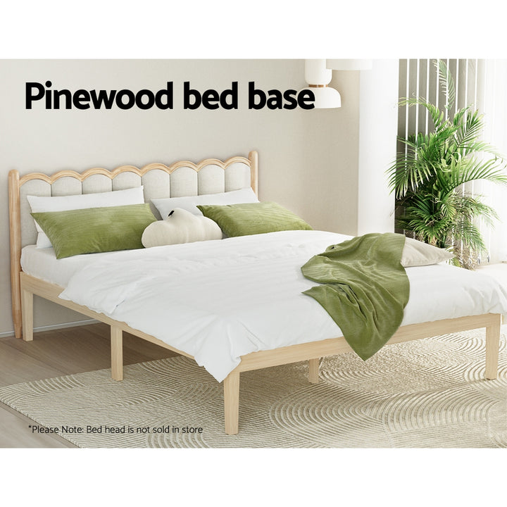 Artiss Bed Frame Double Size Wooden Base Platform Timber Pine BRUNO