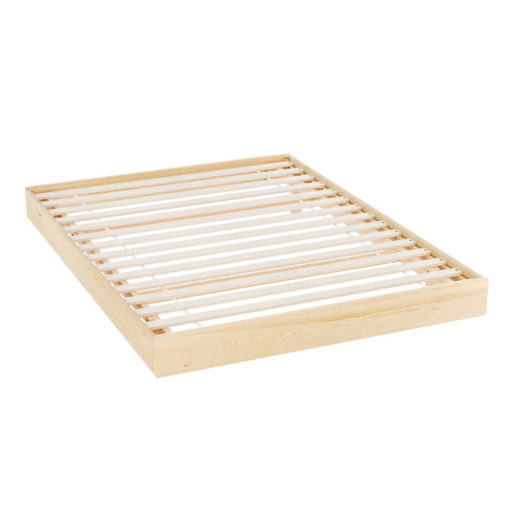Artiss Bed Frame Queen Size Floating Wooden Base Platform Timber ODIN