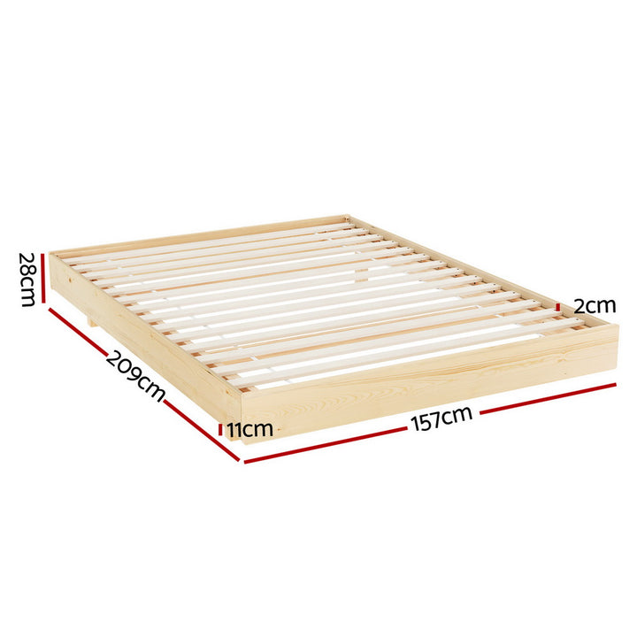 Artiss Bed Frame Queen Size Floating Wooden Base Platform Timber ODIN