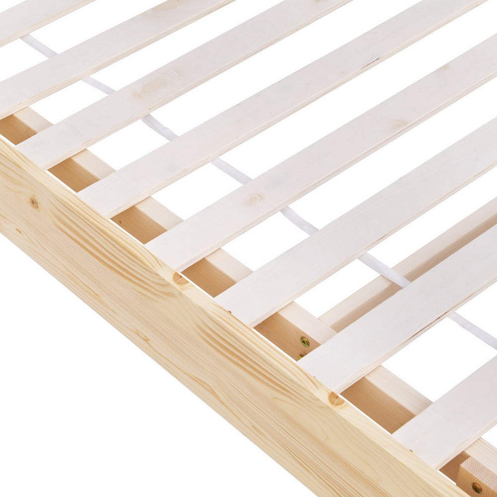 Artiss Bed Frame Queen Size Floating Wooden Base Platform Timber ODIN