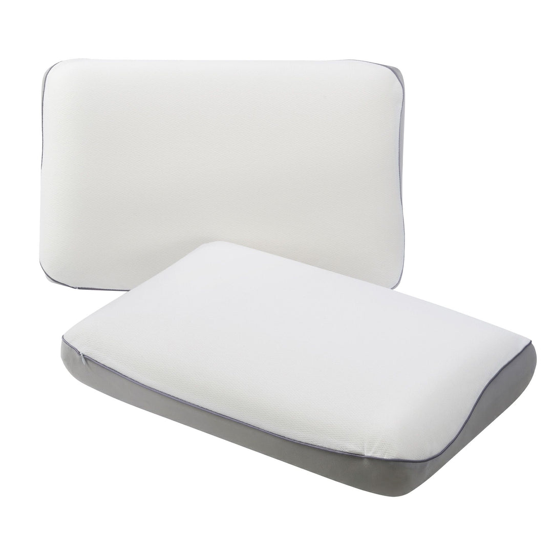 ROOMSENSE Reversible Dual-Sided Memory Foam Pillow, Ice-Cooling & Warm Fabric Sides, 55D Ultra-High Density Ergonomic Contour Pillow for Neck Pain Relief, Back & Side Sleepers