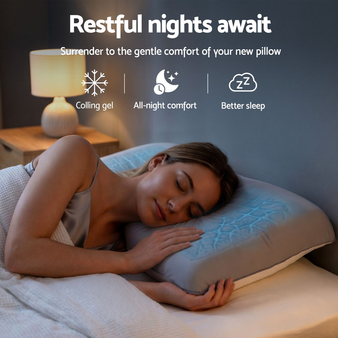 ROOMSENSE Reversible Dual-Sided Memory Foam Pillow, Ice-Cooling & Warm Fabric Sides, 55D Ultra-High Density Ergonomic Contour Pillow for Neck Pain Relief, Back & Side Sleepers