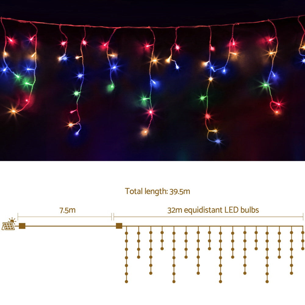Christmas Icicle Lights 32M 960 LED Multi-Colour - Outdoor Indoor Jingle Jollys
