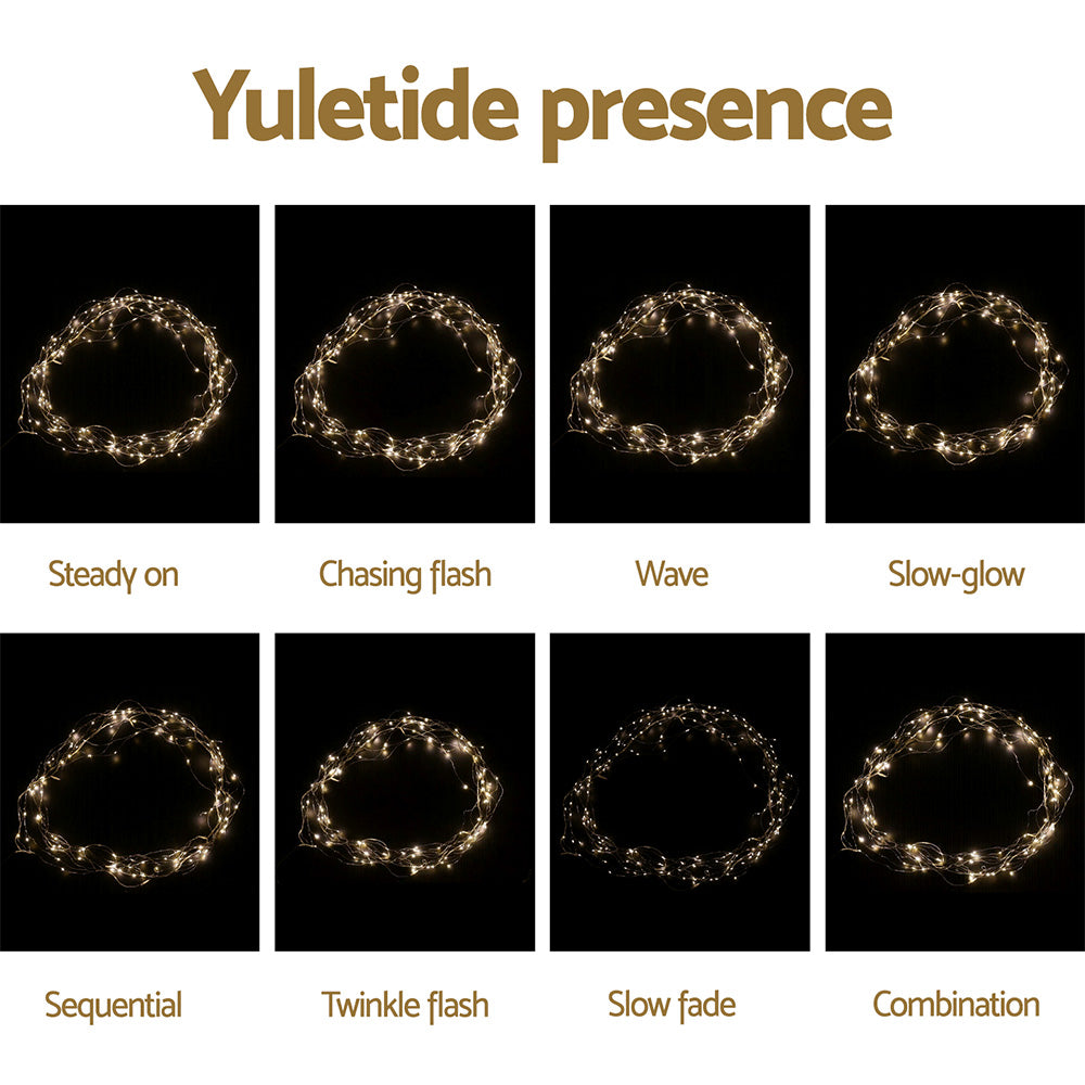 Christmas Curtain Lights 3x3M 300 LED Warm White - Backdrop String Lights Jingle Jollys