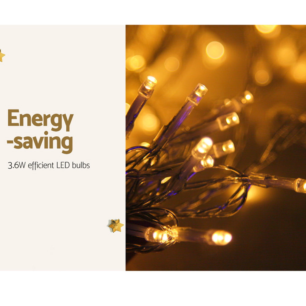 Christmas Curtain Lights 3x6M 600 LED Warm White - Backdrop Fairy Lights Jingle Jollys