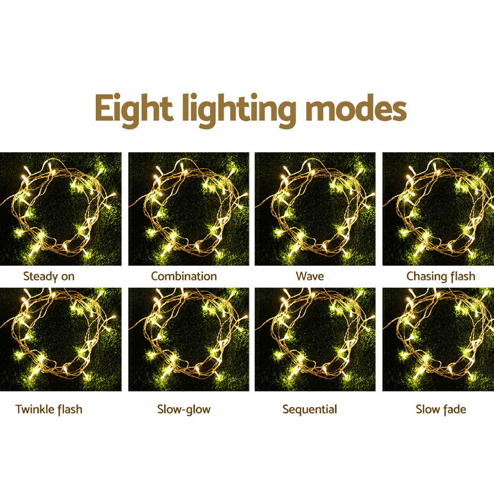 Christmas Curtain Lights 3x6M 600 LED Warm White - Backdrop Fairy Lights Jingle Jollys