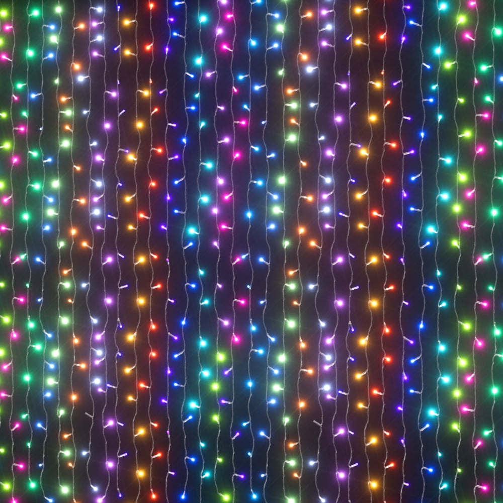Christmas Curtain Lights 3x6M 960 LED RGB Remote Control - Colour Changing Jingle Jollys