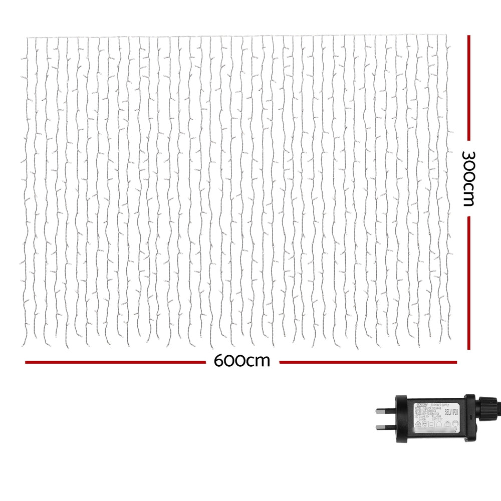 Christmas Curtain Lights 3x6M 960 LED RGB Remote Control - Colour Changing Jingle Jollys