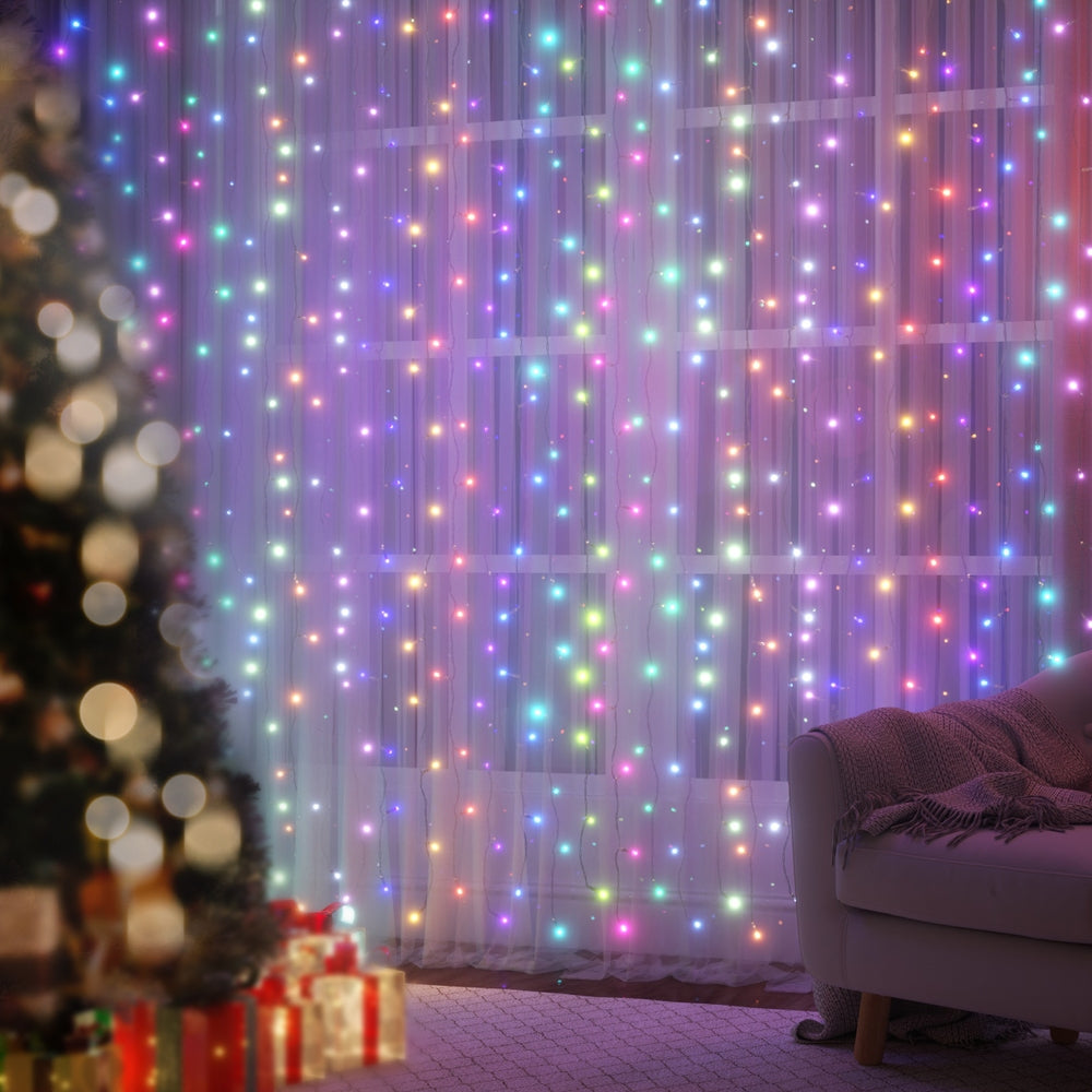 Christmas Curtain Lights 3x6M 960 LED RGB Remote Control - Colour Changing Jingle Jollys