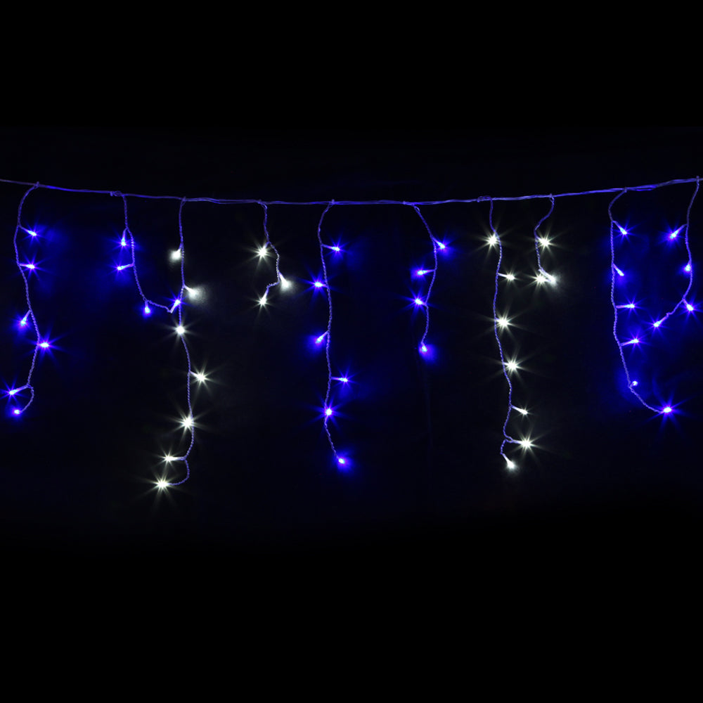 Christmas Icicle Lights 20M 800 LED Blue White - Outdoor Indoor Jingle Jollys
