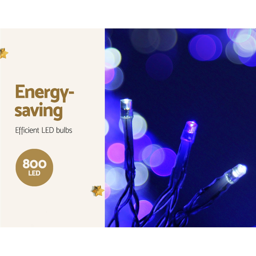 Christmas Icicle Lights 20M 800 LED Blue White - Outdoor Indoor Jingle Jollys