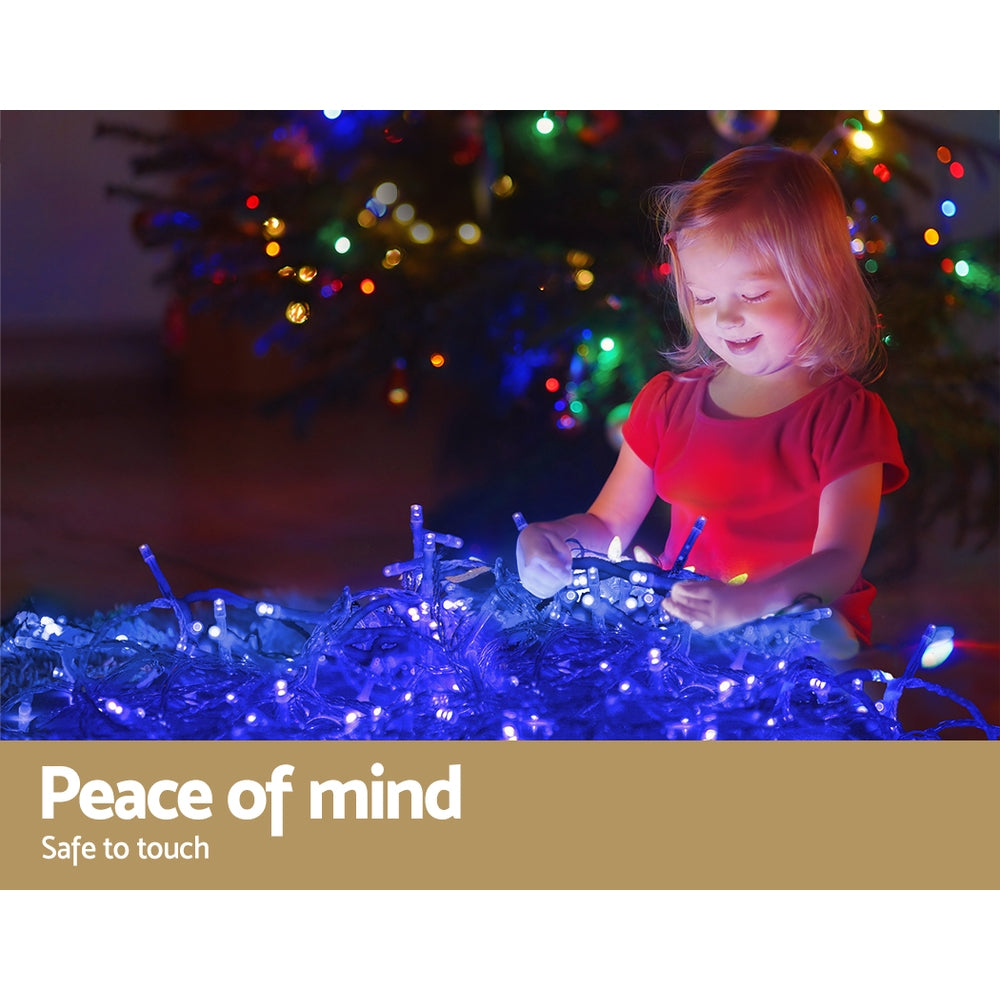 Christmas Icicle Lights 20M 800 LED Blue White - Outdoor Indoor Jingle Jollys