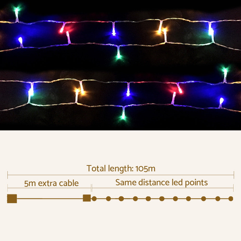 Christmas String Lights 100M 500 LED Multi-Colour - Fairy Lights Jingle Jollys