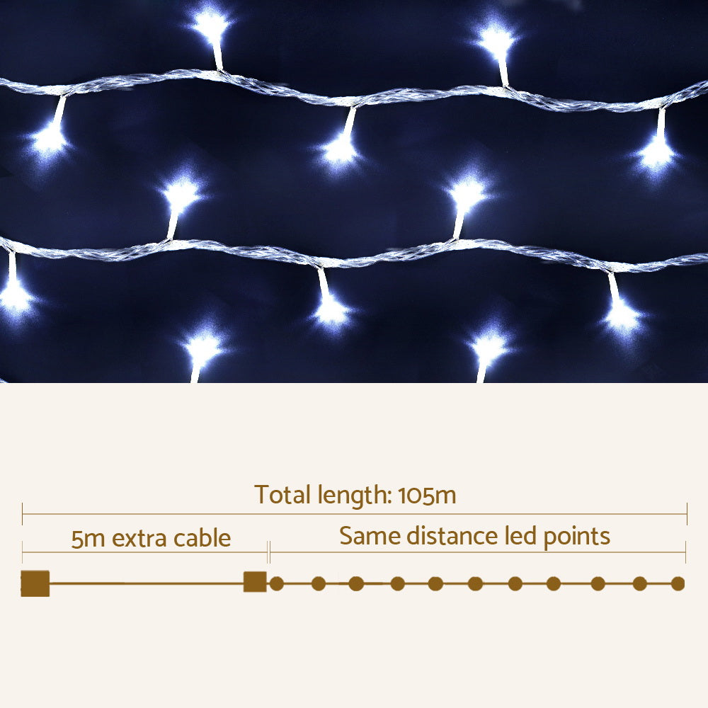 Christmas String Lights 100M 500 LED Cool White - Fairy Lights Jingle Jollys